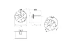 Ventilatore assiale da 1000 mm canalizzato per fumi F400 - AL 1000 D4 F4 03 CFG