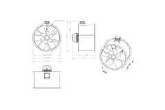 Ventilatore assiale da 1000 mm per fumi F400 - AL 1000 D4 F4 04 CFG