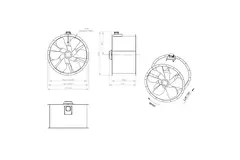 Ventilatore assiale da 1000 mm per fumi F400 - AL 1000 D6 F4 02 CFG