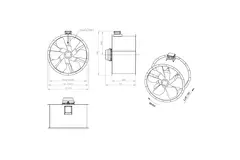 Ventilatore assiale da 1000 mm canalizzato per fumi F400 - AL 1000 D6 F4 03 CFG