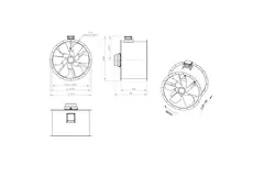 Ventilatore assiale per fumi canalizzati da 900 mm F300- AL 900 D6 F3 03 CFG