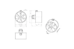 Ventilatore assiale da 1250 mm per fumi F300- AL 1250 D6 F3 06 CFG