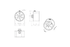 Ventilatore assiale per fumi canalizzati da 1120 mm F400 - AL 1120 D6 F4 03 CFG