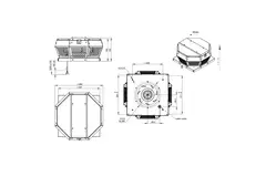 Ventilatore orizzontale da tetto in metallo - DHA 250 ECP 40
