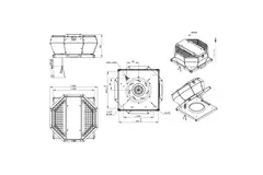 Ventilatore da tetto verticale in metallo - DVA 250 ECP 41