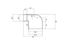 Wavin Ventiza Estremità 90 gradi PVC ovale 235x80x100 mm per diametro 160 mm M/M