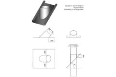 Tegola perforata di piombo per condotto termoisolato diametro 125 mm - 45 gradi