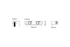 Ergovent, lamelle senza cornice da 500 mm con diametro di raccordo di 75 mm - standard