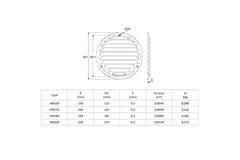 Griglia di aerazione in metallo rotonda 100 mm marrone - MR100B - RAL8016