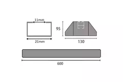 Barra di montaggio ClimaConnect in gomma antivibrazioni 600 mm