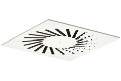 Diffusore a vortice in acciaio con deflettori regolabili - 595x595 mm - RAL 9010