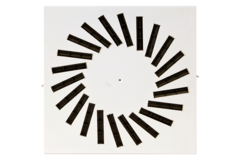 Diffusore a vortice in acciaio con deflettori regolabili - 400x400 mm - RAL 9010