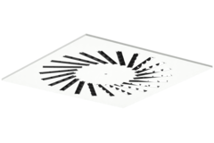 Diffusore a vortice in acciaio con deflettori regolabili - 400x400 mm - RAL 9016