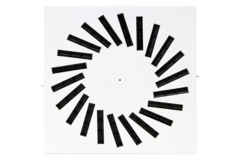 Diffusore a vortice in acciaio con deflettori regolabili - 400x400 mm - RAL 9016