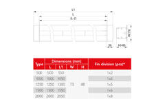 Lijnrooster aluminium met 1 instelbaar patroonblad – 1000 mm – RAL 9005