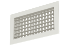Griglia a parete doppia regolabile in alluminio con ammortizzatore - con molle a frizione - 800x100 mm - RAL 9010