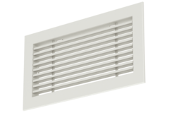 Griglia a barre in alluminio - con molle di frizione - 300x100 mm - RAL 9010