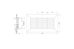 Griglia a barre in alluminio - con molle a frizione - 400x150 mm - RAL 9005