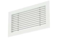 Griglia a barre in alluminio - con molle di frizione - 300x100 mm - RAL 9016