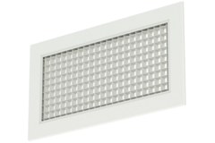 Griglia a parete in alluminio con griglia fissa - con molle di frizione - 200x100 mm - RAL 9010