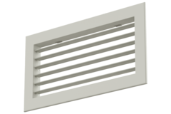 Griglia a parete singola regolabile in alluminio - con molle di frizione - 400x150 mm - RAL 9010