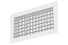 Griglia a muro doppia regolabile in alluminio - con molle di frizione - 200x100 mm - RAL 9016