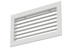 Griglia a parete singola regolabile in alluminio - con molle di frizione - 400x150 mm - RAL 9016