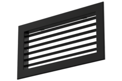 Griglia a parete singola regolabile in alluminio - con molle di frizione - 400x150 mm - RAL 9005