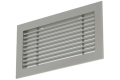 Griglia a barre in alluminio - con molle di frizione - 400x150 mm - Alluminio anodizzato