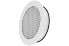 Griglia tonda da parete in alluminio con rete fissa – 100 mm – RAL 9003