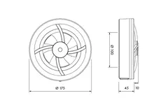 Ventilatore da bagno Solara con termoventilatore - diametro 100 mm - nero opaco