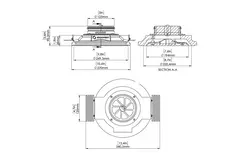 Valvola di ventilazione Ergovent senza cornice rotonda 125 mm - con effetto coanda