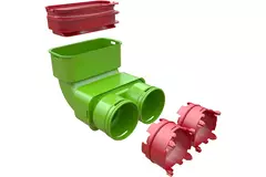 Ubbink Air Excellent 2x 23C - 55SC curva 90° riduttore - verticale
