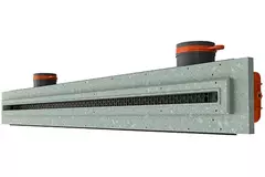 Griglia lineare intonacabile senza cornice Ergovent 1000 mm con diametro di collegamento 75 mm - standard