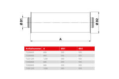 Silenziatore Spiro-SAFE premium diametro 355 mm - lunghezza 1200 mm con anima (isolamento 100 mm) senza raccordi a innesto