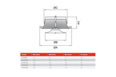 Valvola di scarico di ventilazione in metallo 125 mm con clip a molla - DVS-C125 - RAL 9005 30% lucido