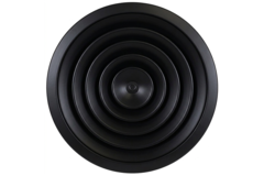 Diffusore a soffitto rotondo con motivo fisso Ø 150 mm - RAL9005 30% lucido