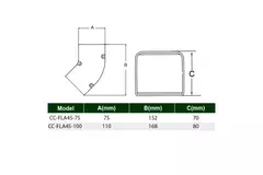 ClimaConnect Curva piatta a 45° per canale di montaggio 75 mm - RAL 9010