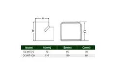 Curva interna ClimaConnect per canale di montaggio 100 mm - RAL 9010