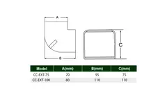 Curva esterna ClimaConnect per canale di montaggio 75 mm - RAL 9010