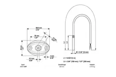 Sensore di temperatura a cavo Belimo PT1000 200x6 mm - 2 metri con flangia di montaggio - 01CT-1BPF