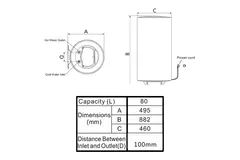 Scaldabagno elettrico Kizura 80L