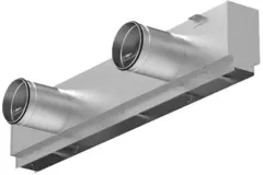 Geïsoleerd plenum met luchtdebietregelklep voor aluminium lijnrooster met 3 patroonbladen – 1500 mm