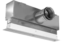 Griglia lineare in alluminio con 1 deflettore regolabile – 500 mm – RAL 9016 + plenum isolato con serranda di regolazione della portata d’aria