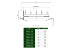Griglia per canalina ClimaConnect a doppia regolazione 825x125 mm per tubi da 315 a 900 mm - RAL 9005