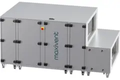 Unità di trattamento aria Maxivent WTW con scambiatore a controcorrente da 7600 m³/h, con batteria ad acqua calda e batteria ad acqua fredda in posizione orizzontale a sinistra - PHE 7600 H WKJL T 02