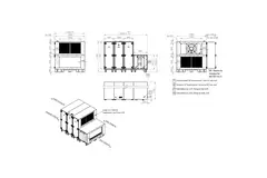 Unità di trattamento aria Maxivent WTW con ruota termica da 12600 m³/h, con batteria ad acqua calda e batteria ad acqua fredda, disposizione orizzontale a destra - RHE 12600 H WKJR T 01
