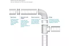 Raccordo a T Ø 100 mm - Ø 80 mm per tubo spiro (90°)