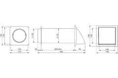 Condotto a muro SPK3 Ø125 mm con valvola di non ritorno