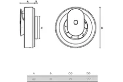 Ventilatore da bagno Svara con timer, sensore di umidità e sensore di luce, 100-125 mm (controllabile tramite app) NERO